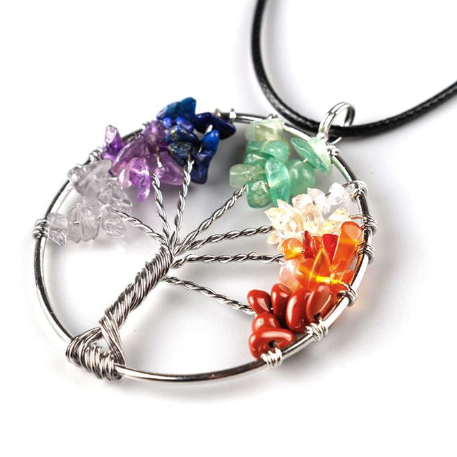 rainbow tree of life necklace pride jewelry