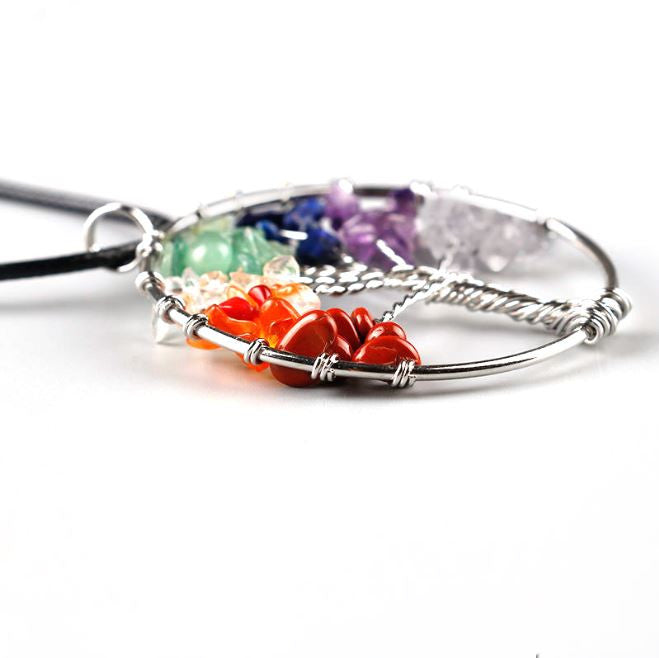 rainbow tree of life necklace pride jewelry