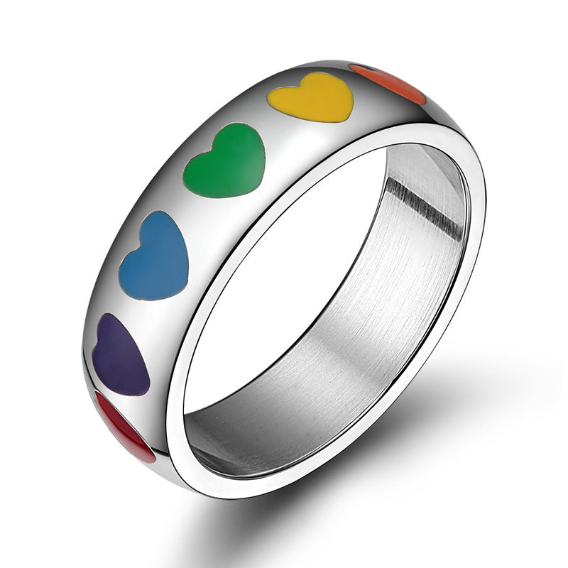 rainbow heart ring pride jewelry