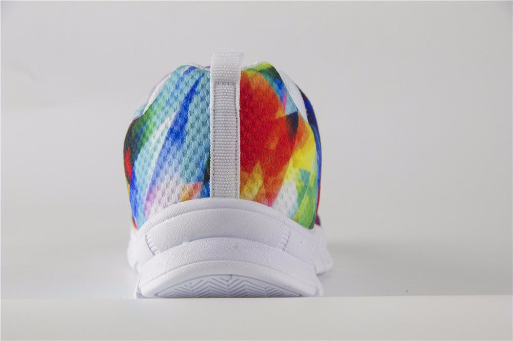 Casual Sneakers in Geometric Rainbow Print