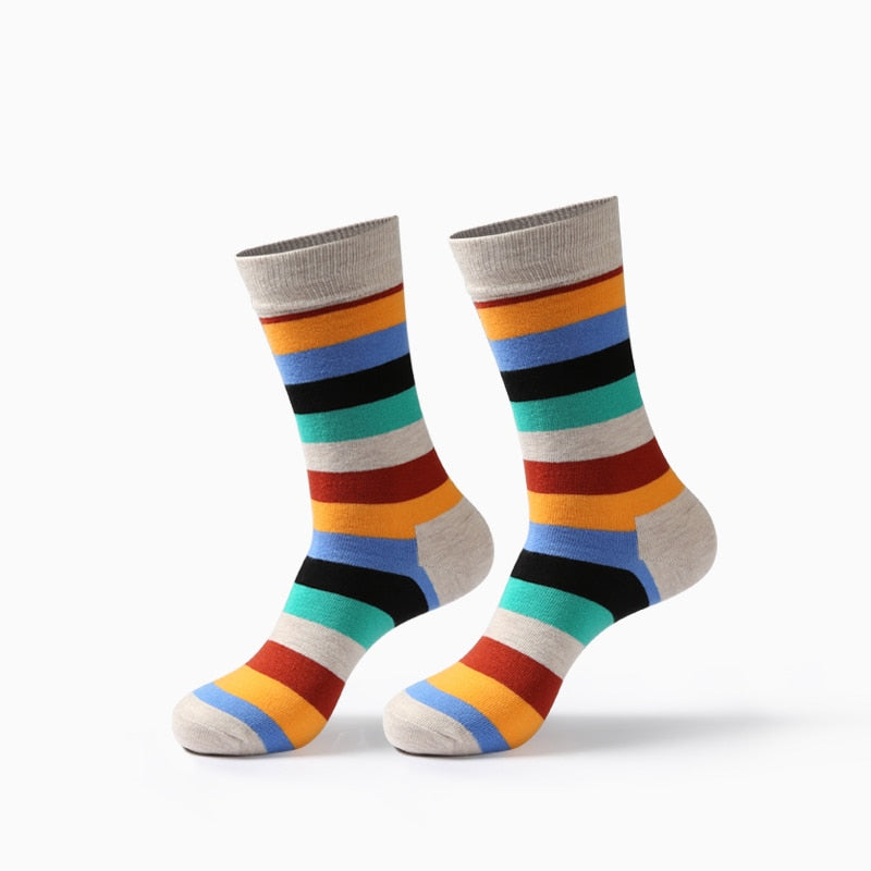 Unisex Color Striped Rainbow Socks