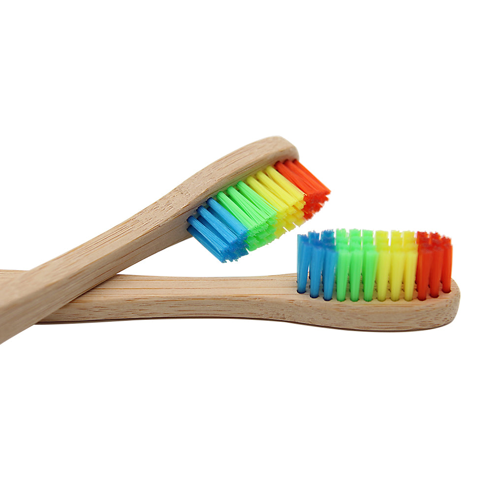 Rainbow Head Bamboo Toothbrush