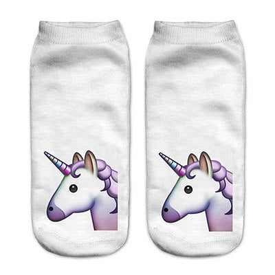 Fat Rainbow Unicorn Low Ankle Socks