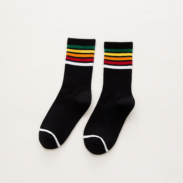 rainbow crew socks