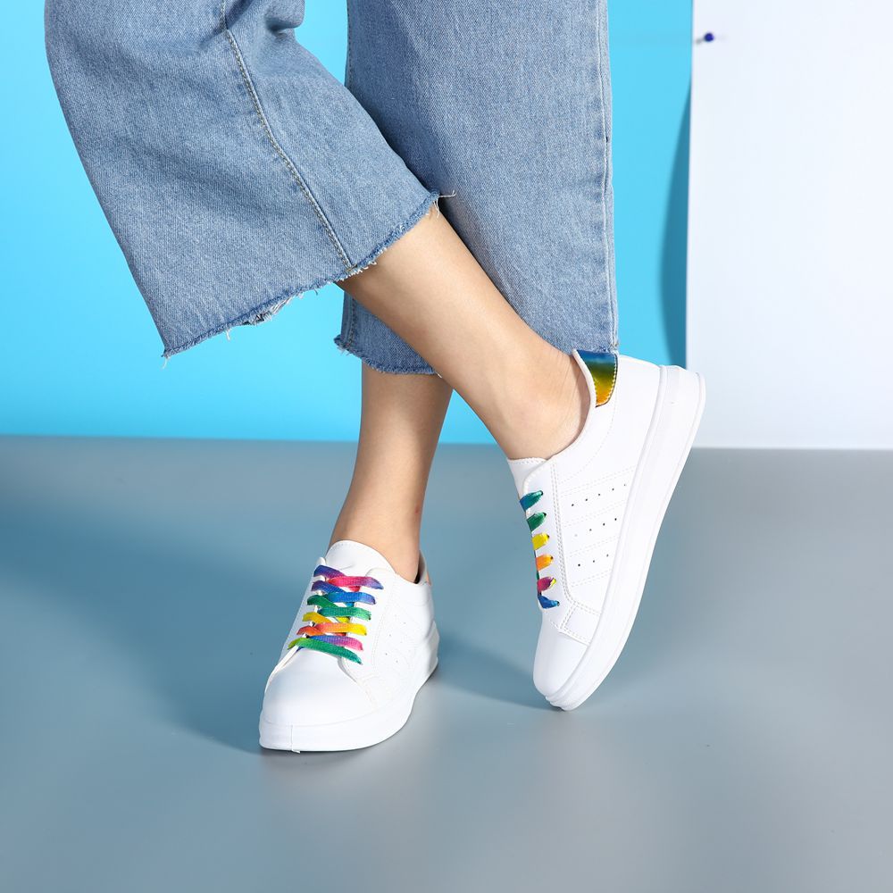 Casual Sneakers with Rainbow Lace-up