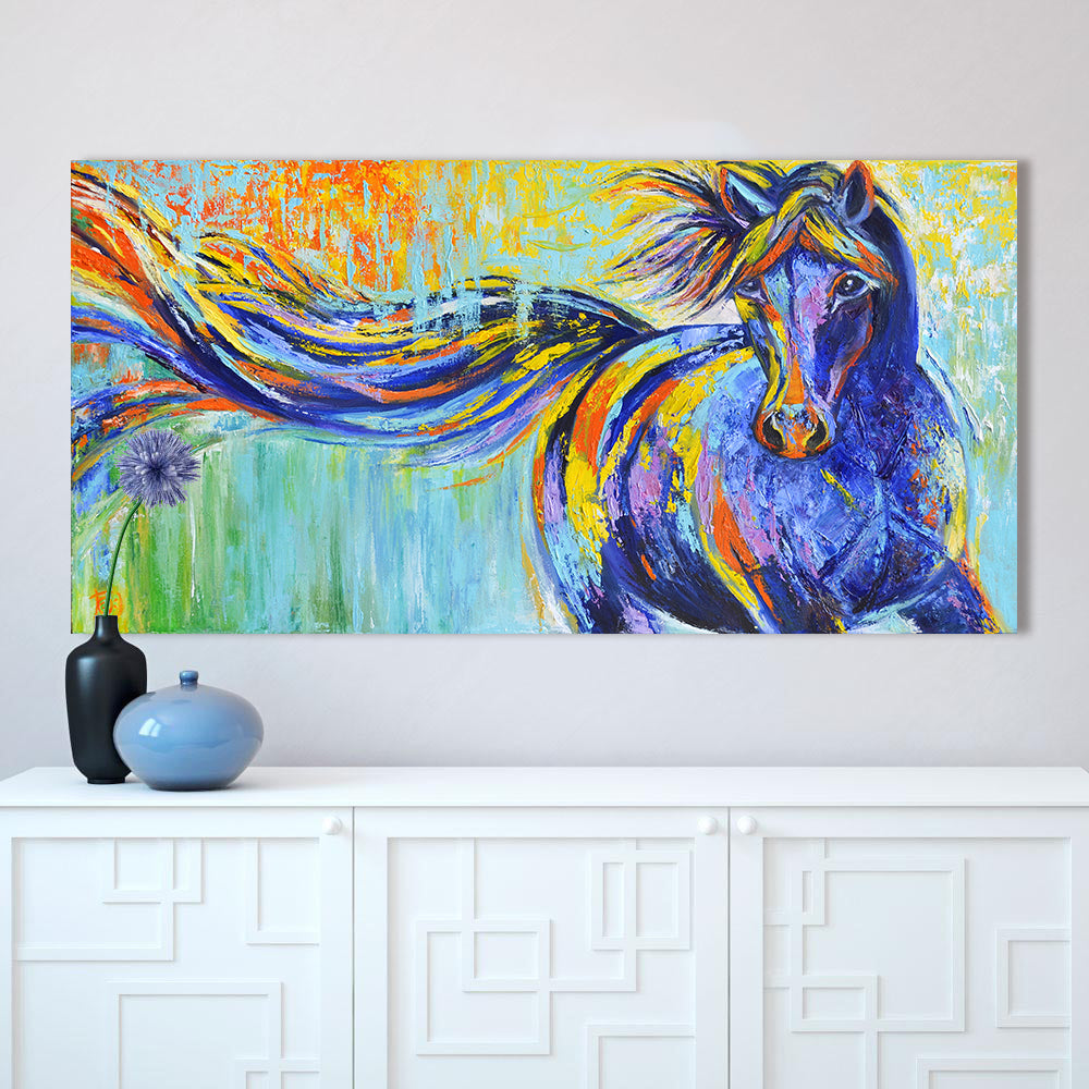 Rainbow Running Horse Painting