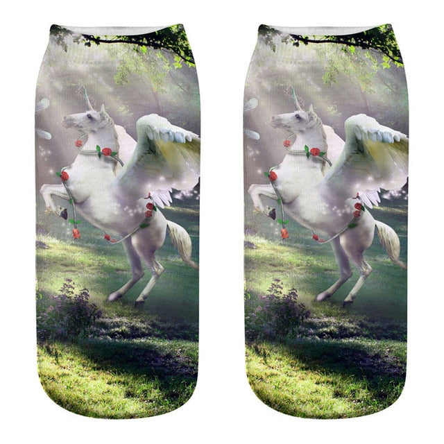 Cute Dancing Unicorn Print Socks