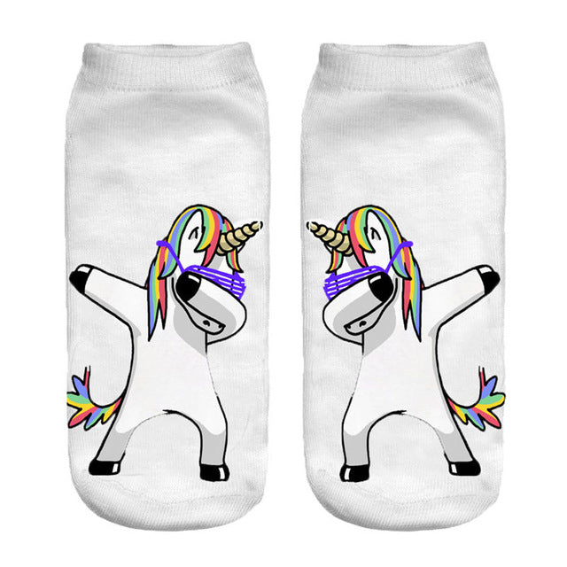 Cute Dancing Unicorn Print Socks