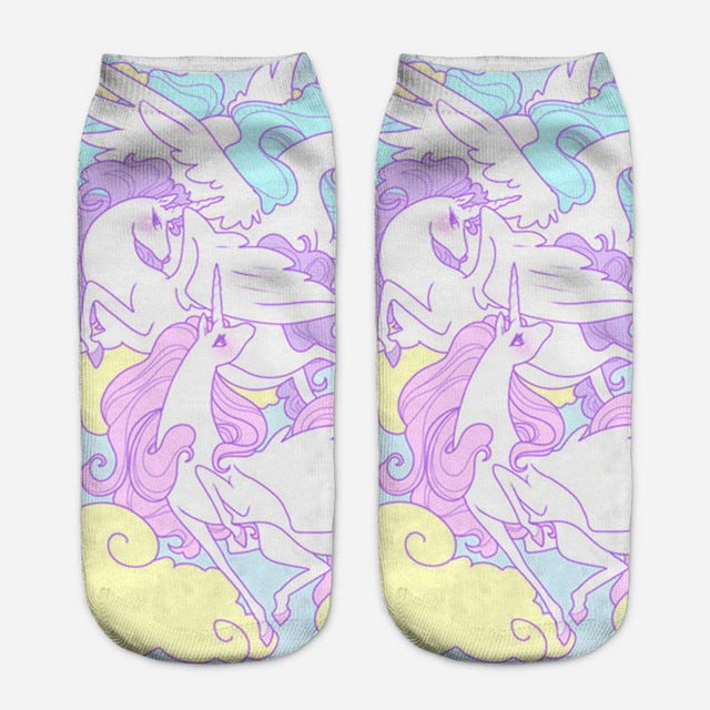 Harajuku Styled Unicorn Socks for Women