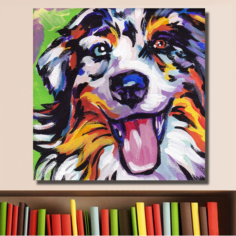 Colorful Happy Dog Painting