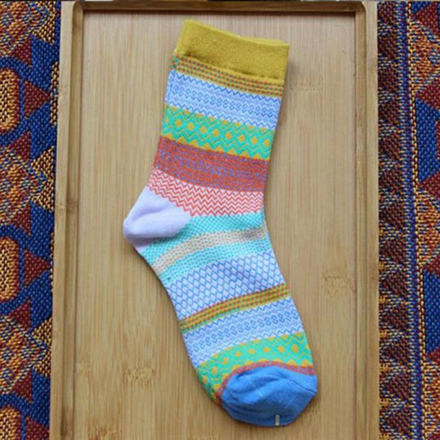 rainbow striped socks vintage style