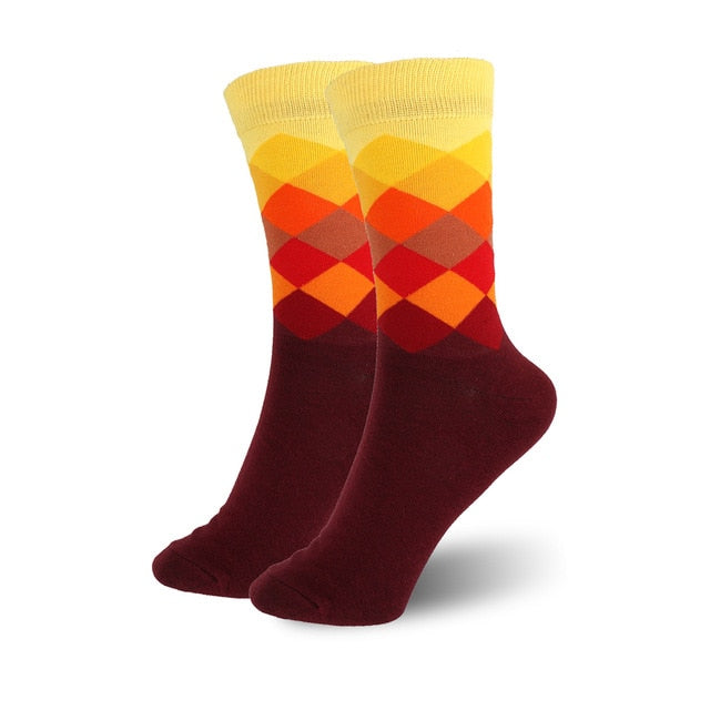 Geometric Pattern Colorful Crew Socks