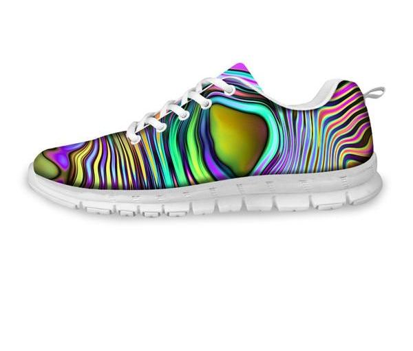 Casual Sneakers in Geometric Rainbow Print