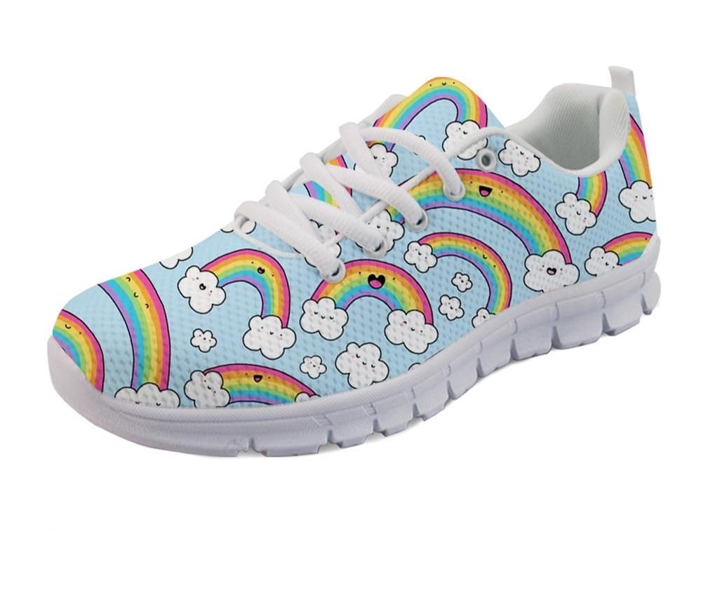 Rainbows Print Women's Sneakers