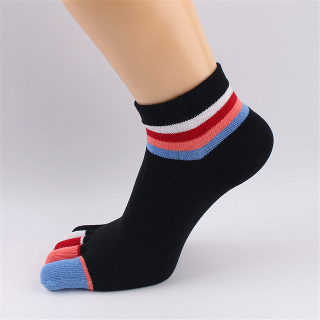 colorful rainbow womens toe socks