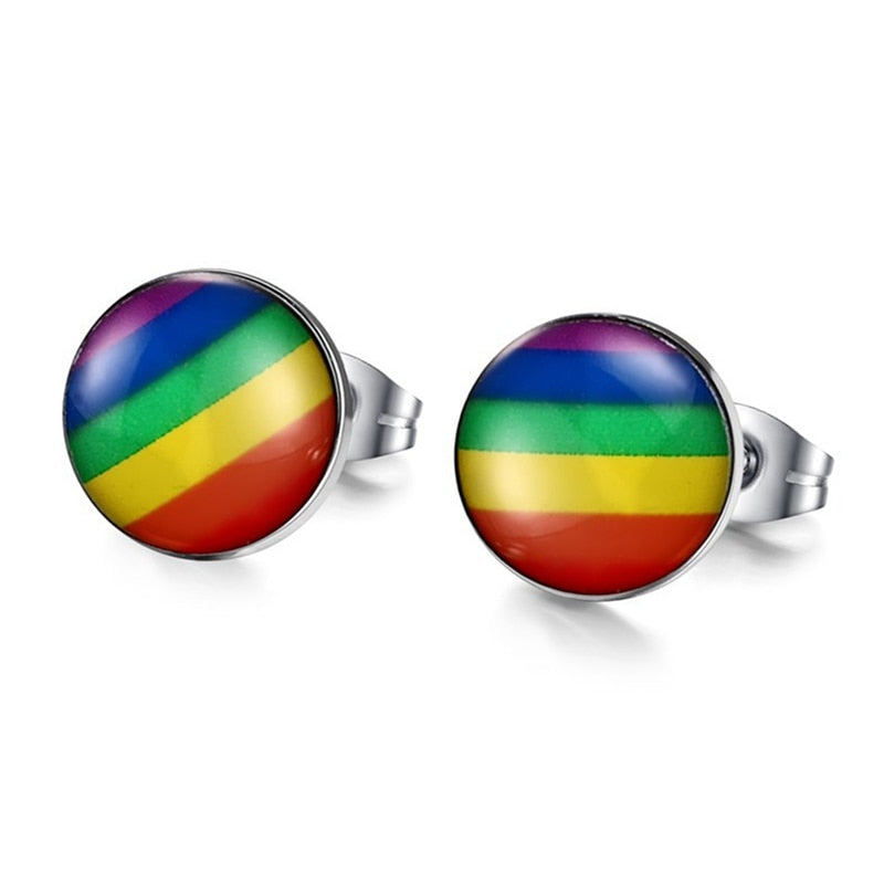 Titanium Rainbow Stud Earrings