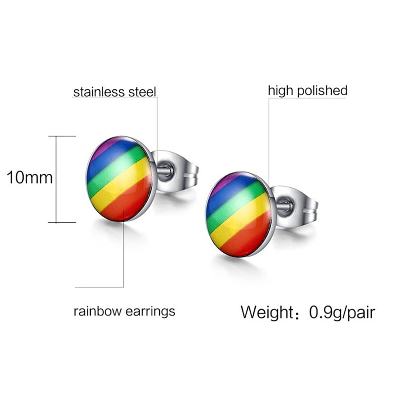 Titanium Rainbow Stud Earrings